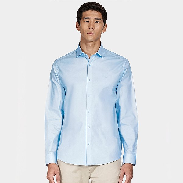Camisa Aramis Regular Tricoline Stretch Pr26 Azul Masculino