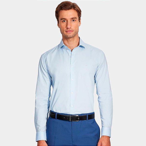 Camisa Aramis Slim Tricoline Stretch Pr26 Azul Masculino