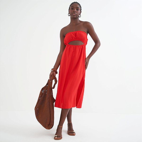 Vestido Mid Colcci Fall Pr26 Vermelho Ife Feminino