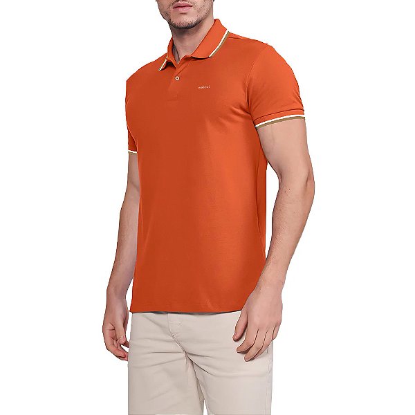 Camisa Polo Colcci Dual Line Ve26 Laranja Masculino