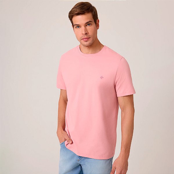 Camiseta Dudalina Essentials Color Pr26 Rosa Claro Masculino