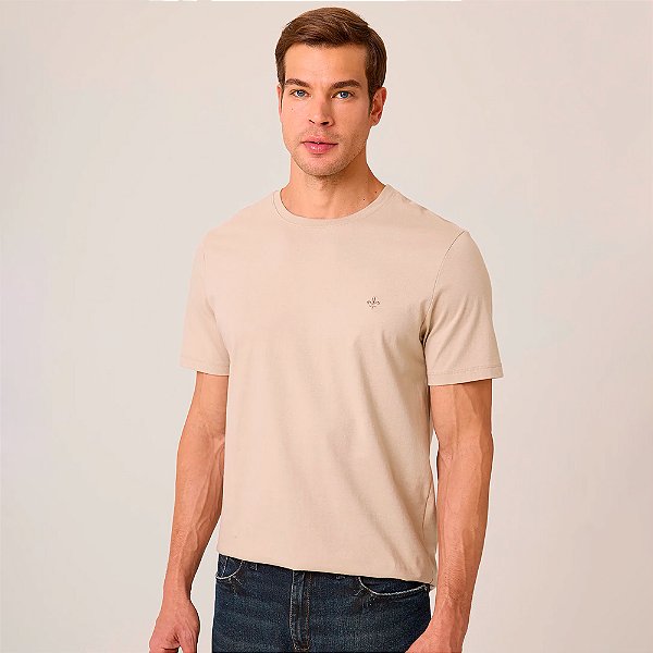 Camiseta Dudalina Essentials Color Pr26 Bege Claro Masculino