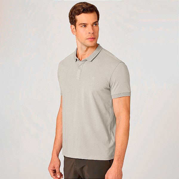 Camisa Polo Dudalina Retilinea Favo Pr26 Cinza Masculino