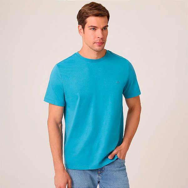 Camiseta Dudalina Essentials Color Pr26 Azul Masculino