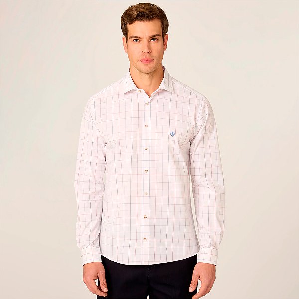 Camisa Dudalina Comfort Tricoline Ve26 Branco Masculino