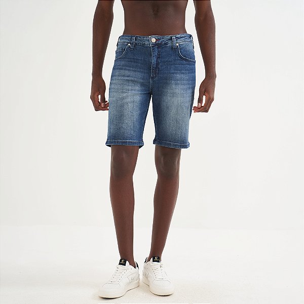 Bermuda Jeans Colcci Davi Fog Pr26 Azul Masculino