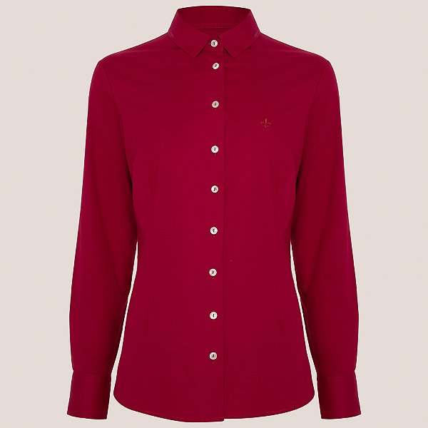 Camisa Dudalina Slim Tricoline Stretch Pr26 Rosa Feminino