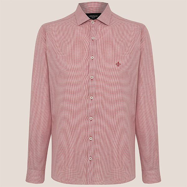 Camisa Dudalina Comfort Listrada Ve26 Vermelho Masculino