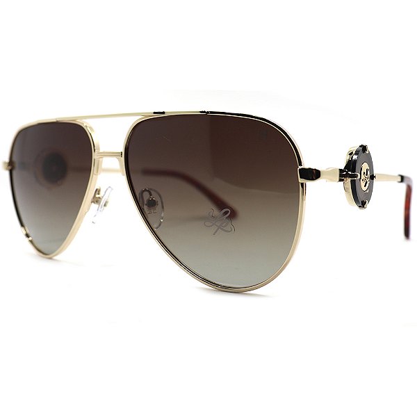 Óculos de Sol Lança Perfume LPY006 C100 Dourado Feminino