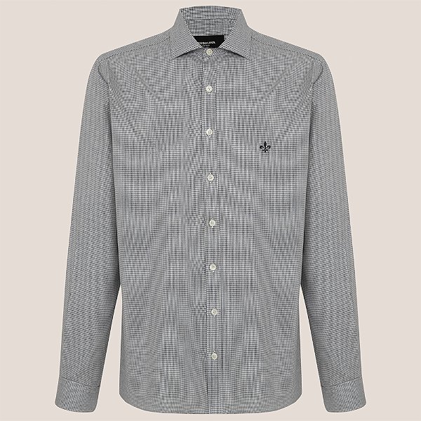 Camisa Dudalina Comfort Listrada Ve26 Preto Masculino