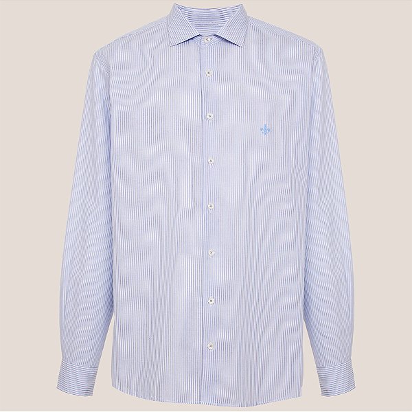 Camisa Slim Dudalina Micro Vichy Ve26 Azul Masculino
