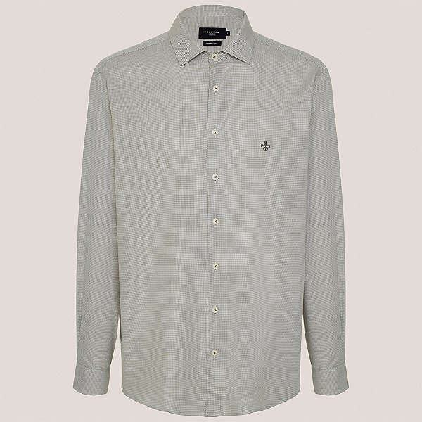 Camisa Slim Dudalina Micro Vichy Ve26 Verde Masculino