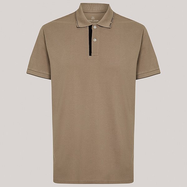 Camisa Polo John John Regular Creta Pr26 Bege Masculino