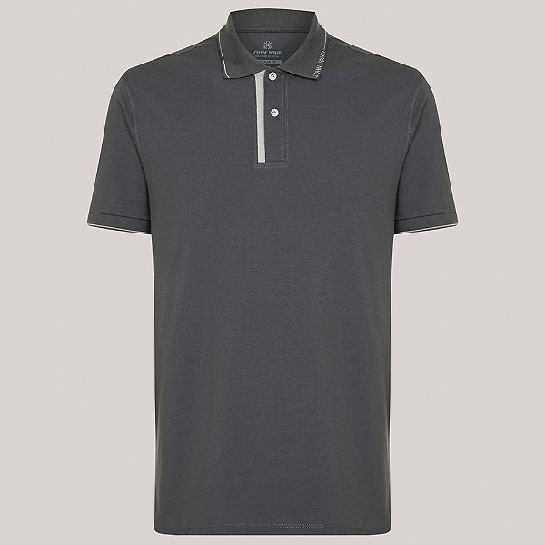 Camisa Polo John John Regular Creta Pr26 Cinza Masculino