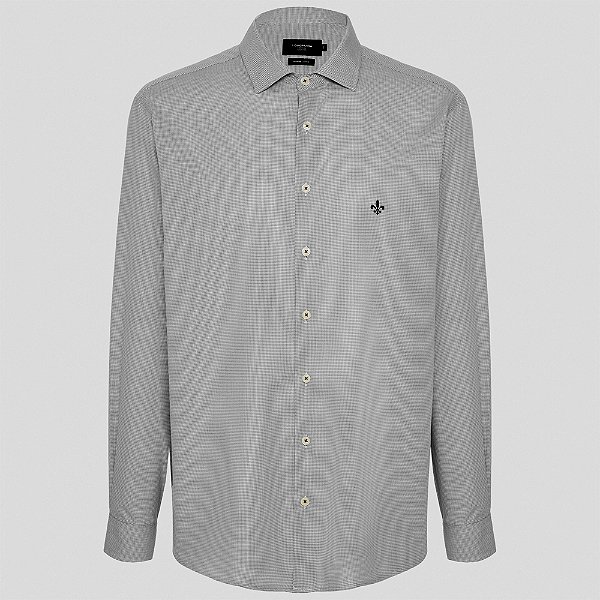 Camisa Slim Dudalina Micro Vichy Ve26 Preto Masculino