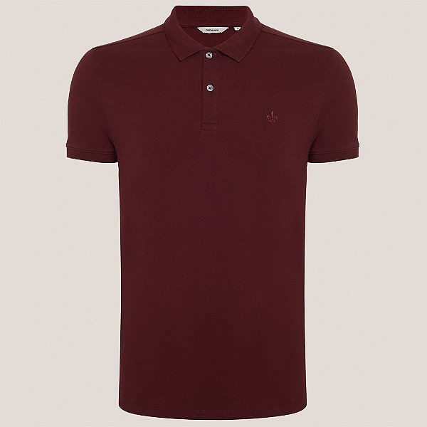 Camisa Polo Dudalina Piquet Mescla Ve26 Bordô Masculino