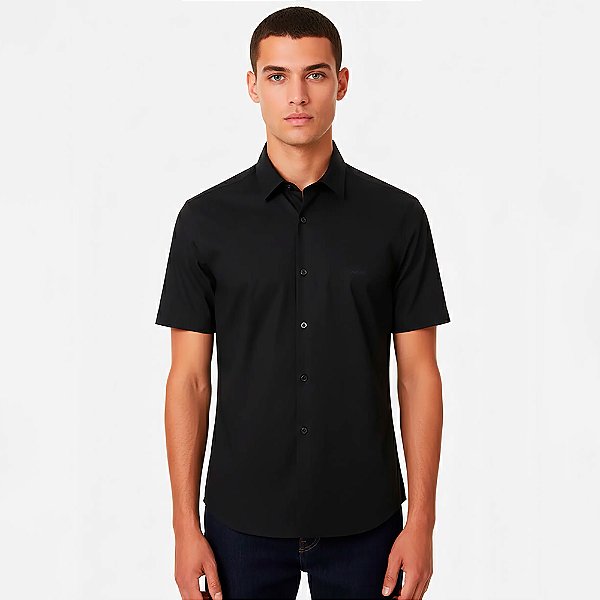 Camisa John John Slim Black Pr26 Preto Masculino