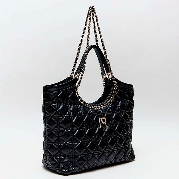 Bolsa Shopping Lança Perfume Matelasse Ve26 Preto Feminino