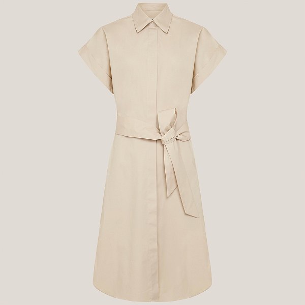 Vestido Chemise Dudalina Curto Liso Ve26 Bege Feminino