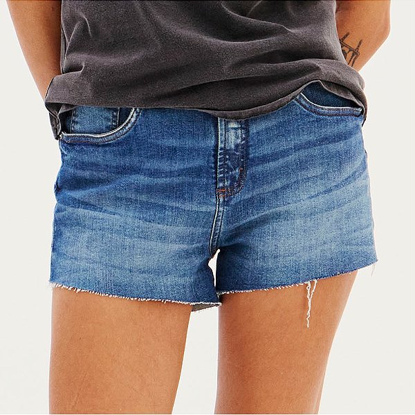 Short Jeans Easy Lança Perfume Confort Hi Ve26 Azul Feminino