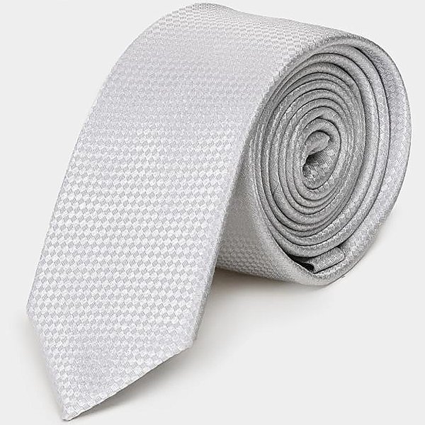 Gravata Aramis Seda Checkers Ve26 Prata Masculino