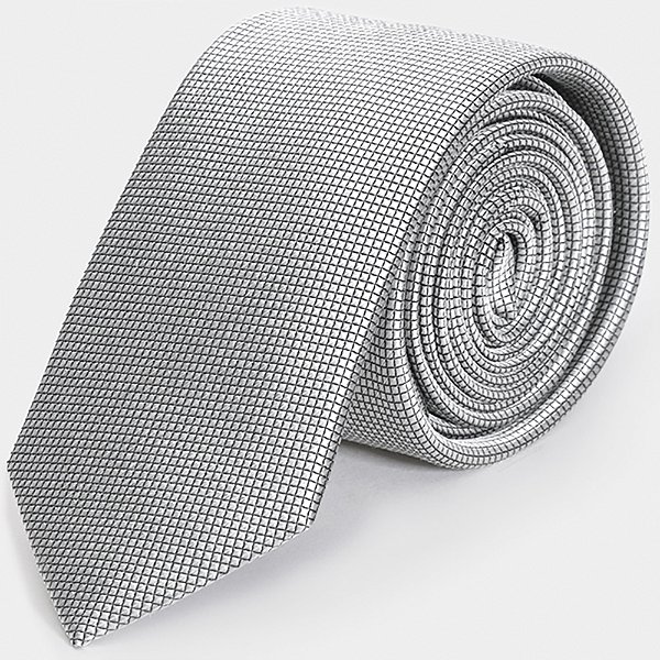 Gravata Aramis Jacquard Seda Grade Ve26 Cinza Masculino