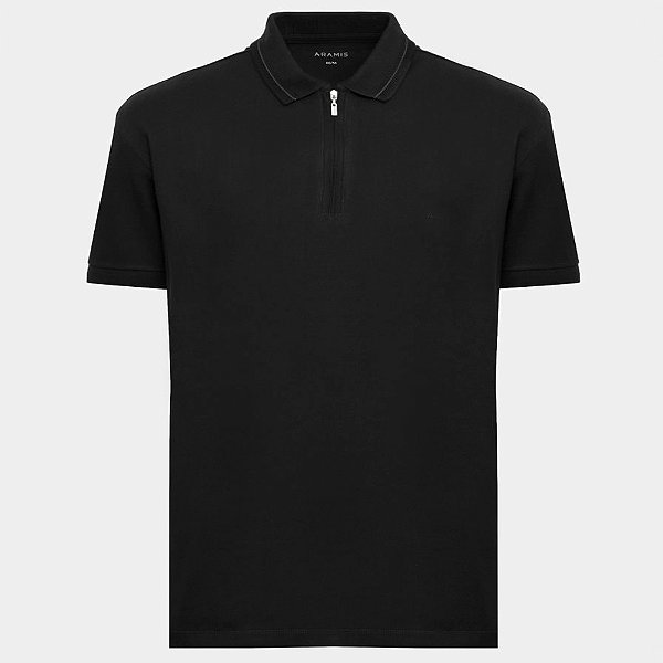 Camisa Polo Aramis Piquet Gola Espinha Ve26 Preto Masculino