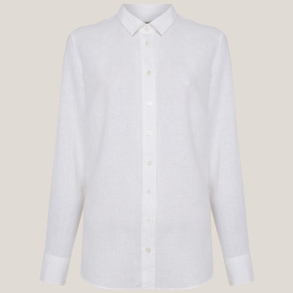 Camisa Dudalina Regular Linho Ve26 Off White Feminino
