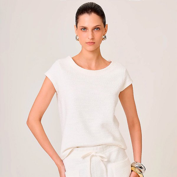 Blusa Dudalina Roberta Ve26 Off White Feminino
