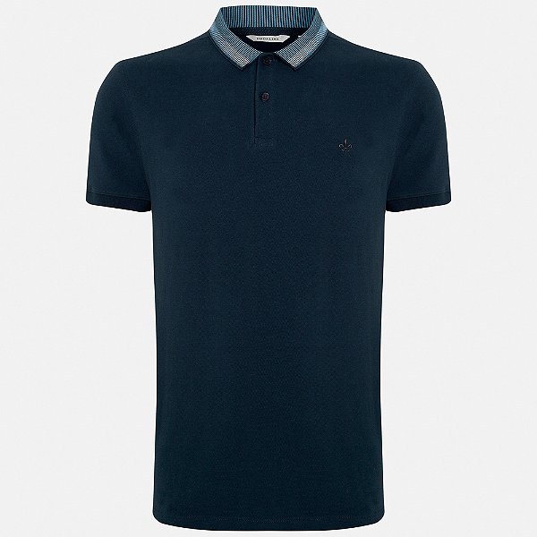 Camisa Polo Dudalina Gola Jacquard Pr26 Marinho Masculino