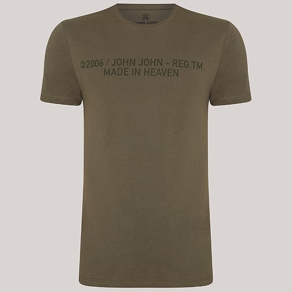 Camiseta Slim John John Sideways Ve26 Verde Masculino