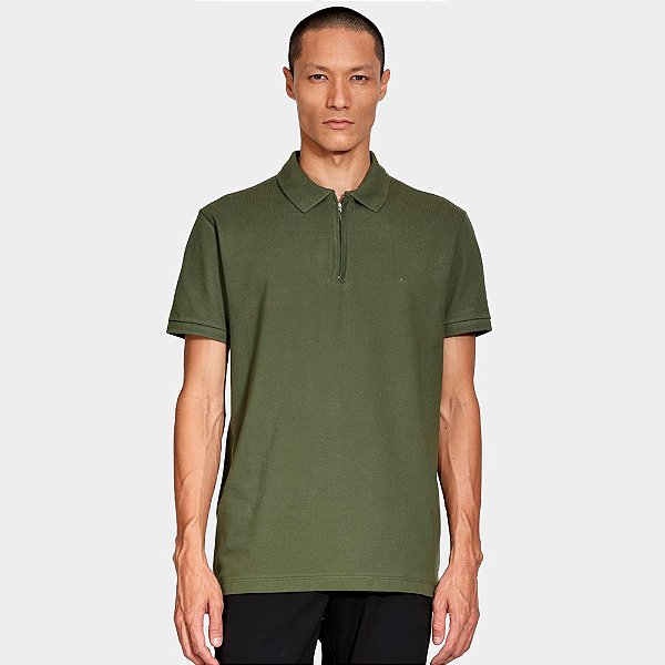 Camisa Polo Aramis Piquet Zip Ve26 Verde Masculino
