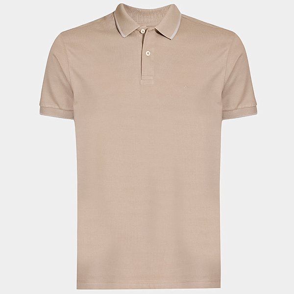 Camisa Polo Aramis Classic Friso Ve26 Bege Masculino