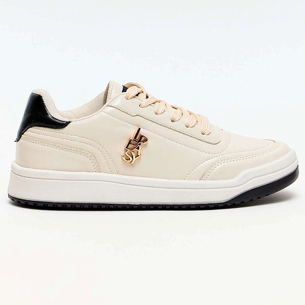 Tênis Easy Lança Perfume Casual Metal Ve26 Bege Feminino