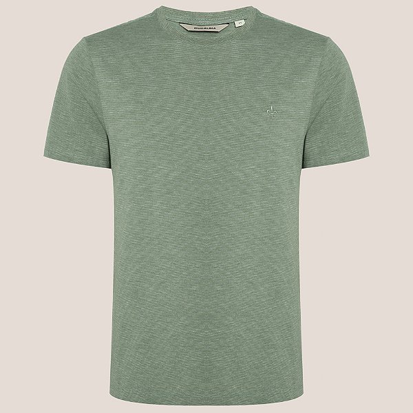 Camiseta Dudalina Mini Listras Pr26 Verde Masculino