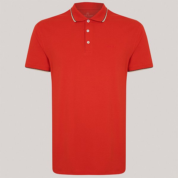 Camisa Polo John John Regular 2 Line Ve26 Vermelho Masculino