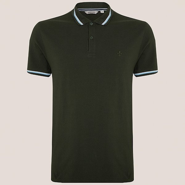 Camisa Polo Dudalina Gola Jacquard Pr26 Verde Masculino