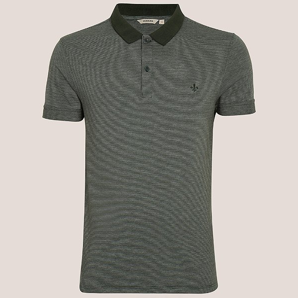 Camisa Polo Dudalina Microlistra Jersey Pr26 Verde Masculino
