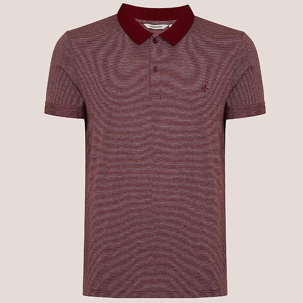 Camisa Polo Dudalina Microlistra Jersey Pr26 Bordô Masculino