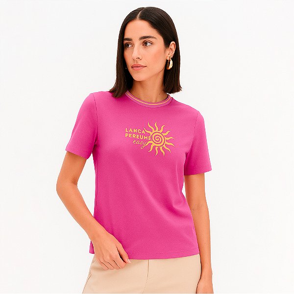 Camiseta Easy Lança Perfume Manga Curta Ve26 Rosa Feminino