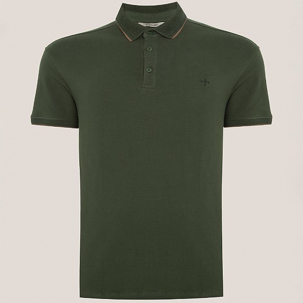 Camisa Polo Dudalina Piquet Flex Favo Ve26 Verde Masculino
