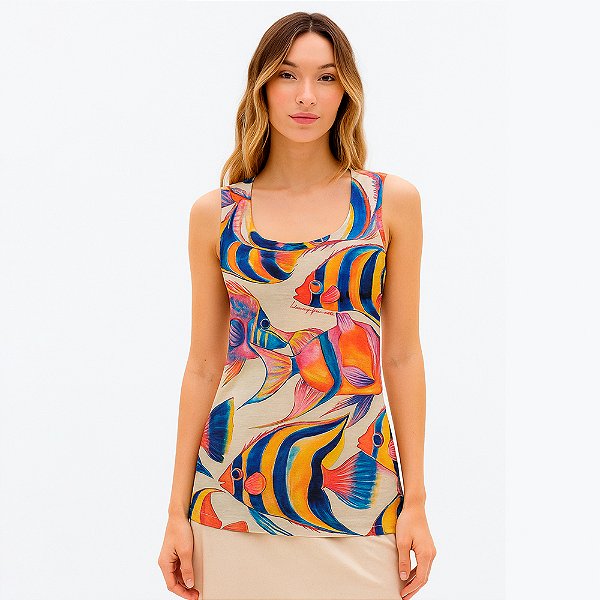 Regata Easy Lança Perfume Canelada Ve26b Bege Feminino