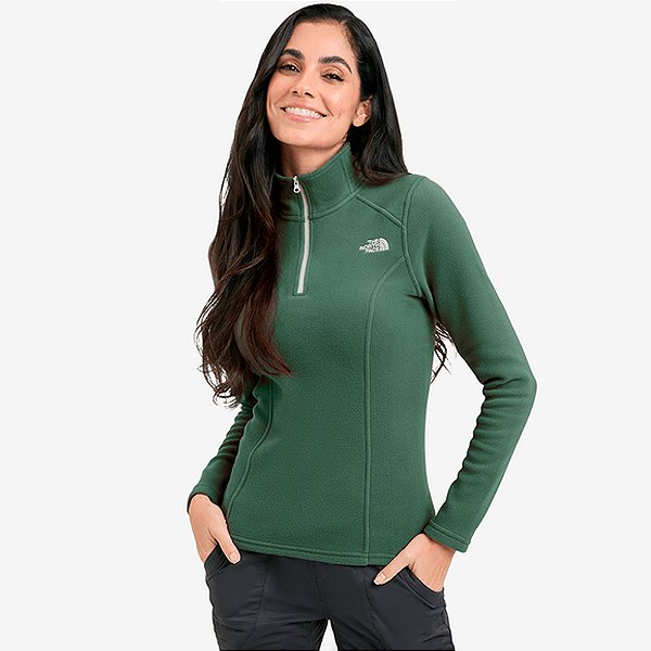 Moletom The North Face Fleece Glacier Zip Verde Feminino