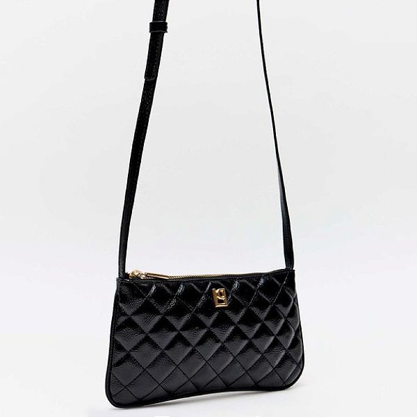 Bolsa Crossbody Lança Perfume Enfeite Ve26 Preto Feminino