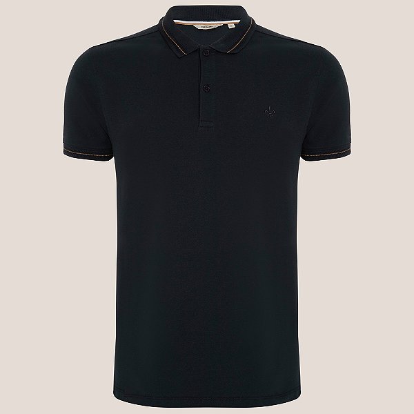 Camisa Polo Dudalina Jacquard Chevron Ve26 Marinho Masculino