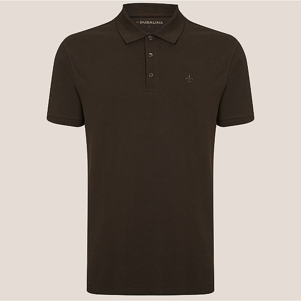 Camisa Polo Dudalina Essential Ve26 Marrom Masculino