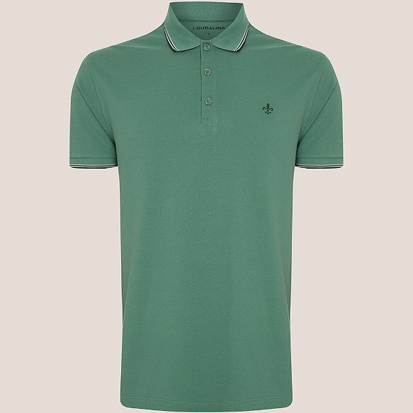 Camisa Polo Dudalina Friso Degrade Ve26 Verde Masculino