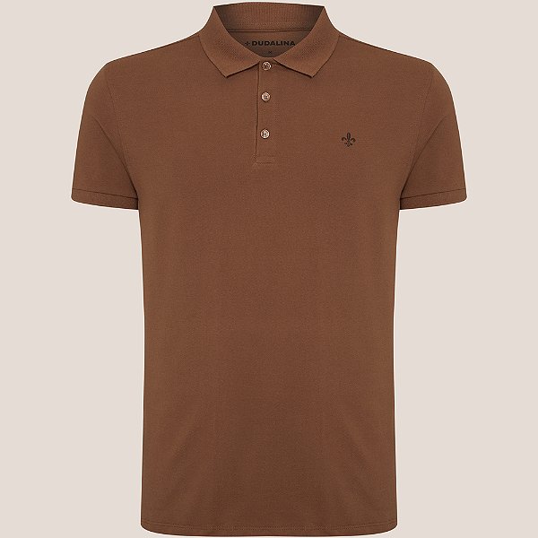 Camisa Polo Dudalina Essentials Ve26 Marrom Masculino
