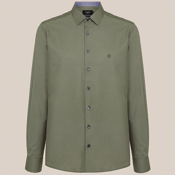 Camisa Slim Dudalina Trico Lisa Ve26 Verde Masculino