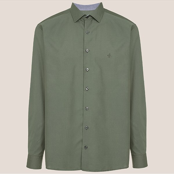 Camisa Dudalina Comfort Trico Lisa Ve26 Verde Masculino